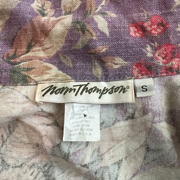 Vintage 90s Distressed Floral Pale Lavender Purple Lightweight Jean Jacket Sz S - Picture 8 of 8